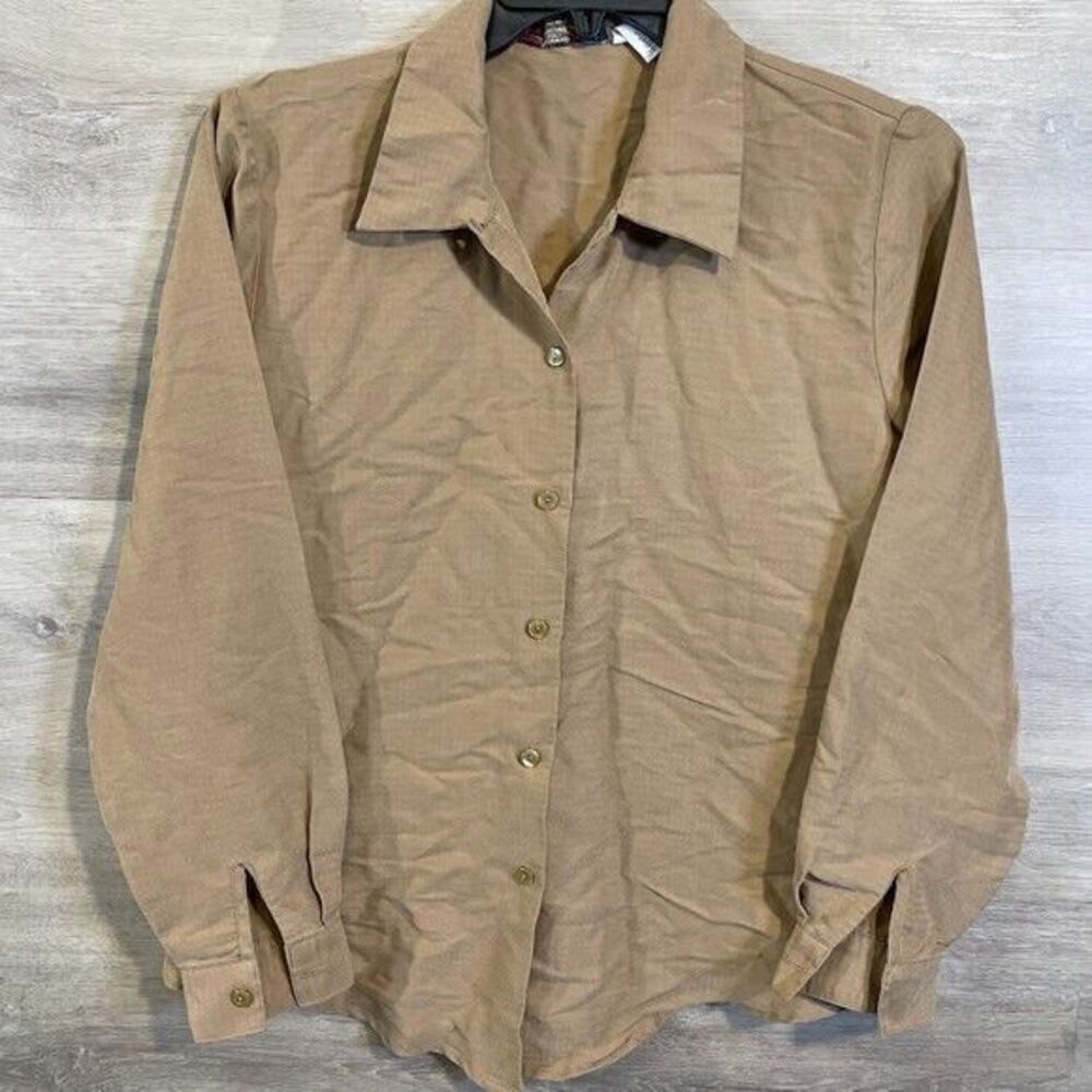 Orvis Shirt Womens Large Rayon Y2K Retro Relaxed‎ Fit Lightweight Casual Office